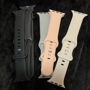 Apple Watch Band Set - Black, Gray, Pink, Cream
FREE SMILEY FACE POUCH INCLUDED